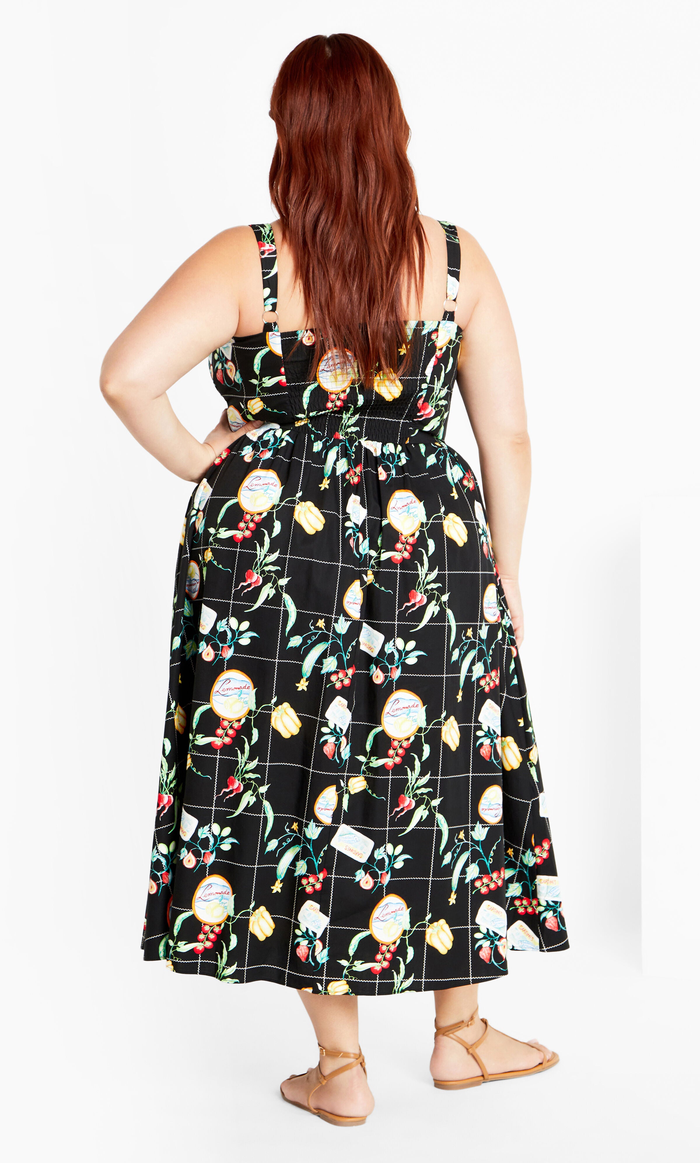 Postcards Print Cotton Dress - black, BLACK, alternate image number 2
