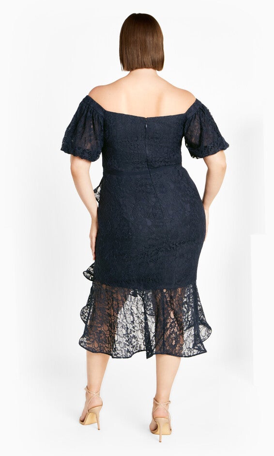 Lace Lily Dress - navy, BLUE, alternate image number null