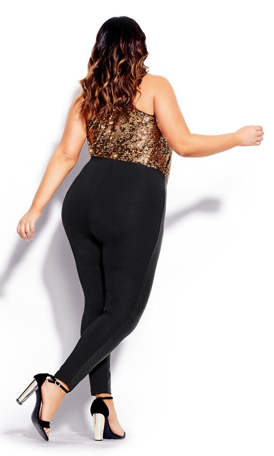 Pleather Splice Pant - black, BLACK, alternate image number 1