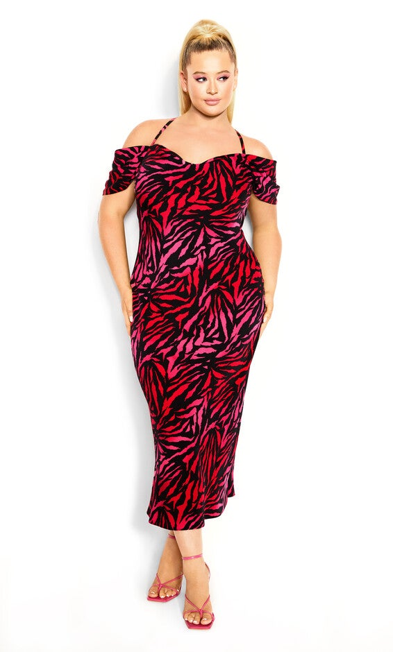Mariah Print Dress - pink, BLACK, alternate image number null