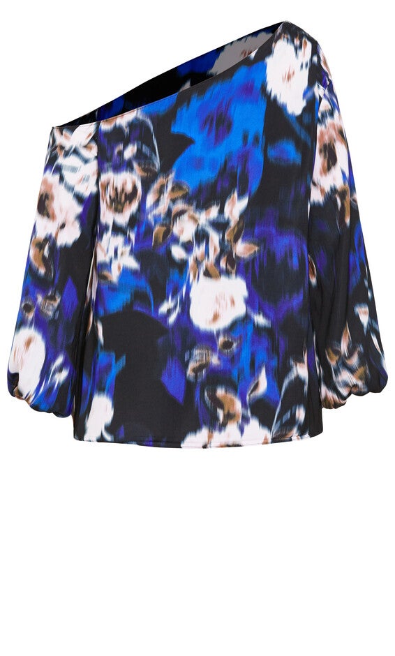 Twyla Print Top - blue, BLUE, alternate image number null