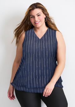 Sleeveless Double Layer Swing Tank