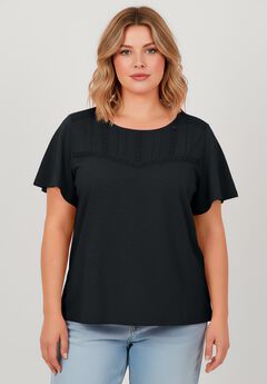 Knit Lace Yoke Tee