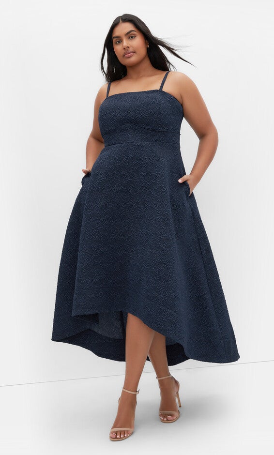 Tiffany Hi Low Maxi Dress - navy, NAVY, alternate image number 1