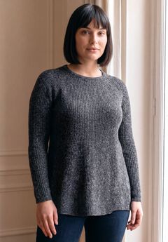 Tia Curved Hem Tunic Sweater