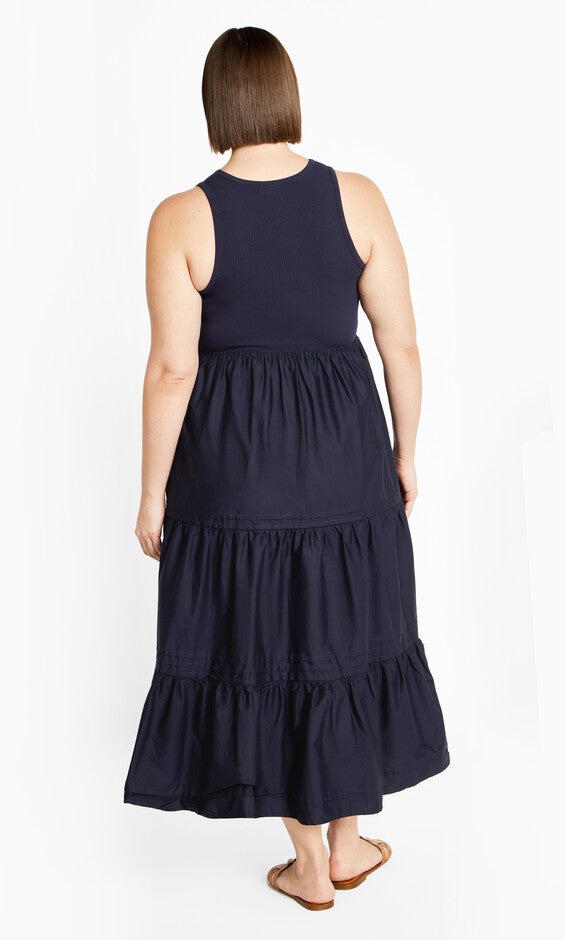 Chelsea Mixed Media Dress - navy, NAVY, alternate image number 2