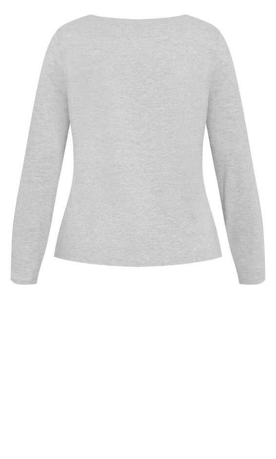 Annie V Top - light grey marle, LIGHT GREY MARLE, alternate image number null