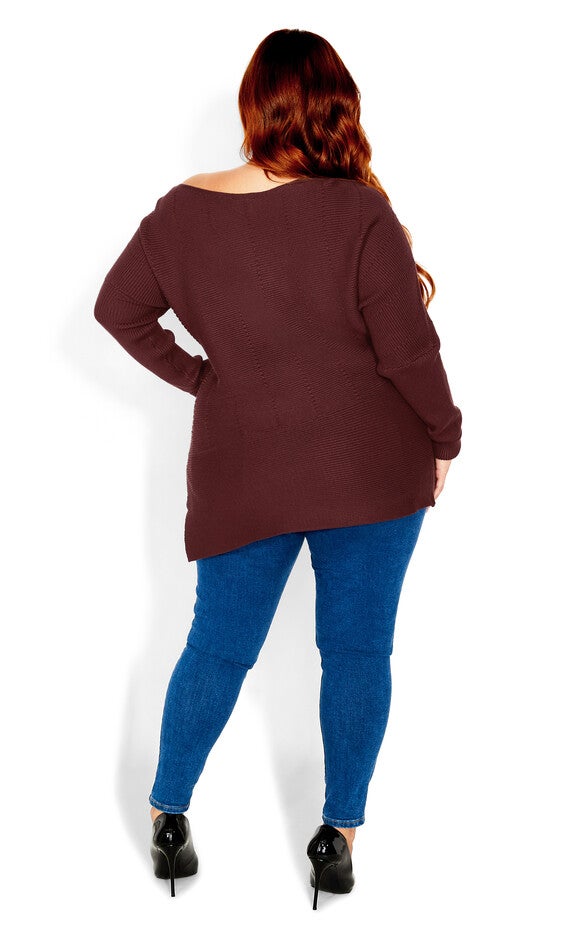 Lean In Sweater - bordeaux, RED, alternate image number null
