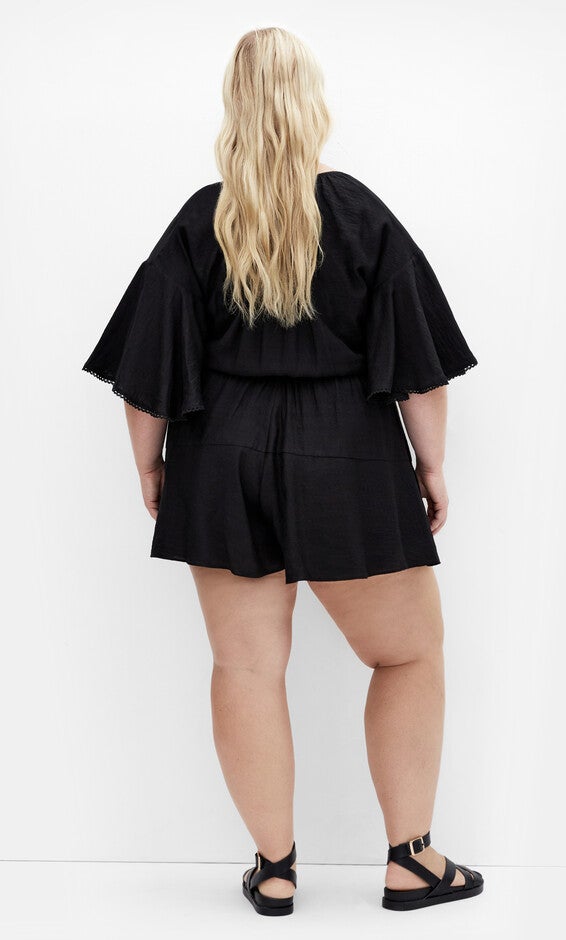 Harlow Lace Playsuit - black, BLACK, alternate image number 2