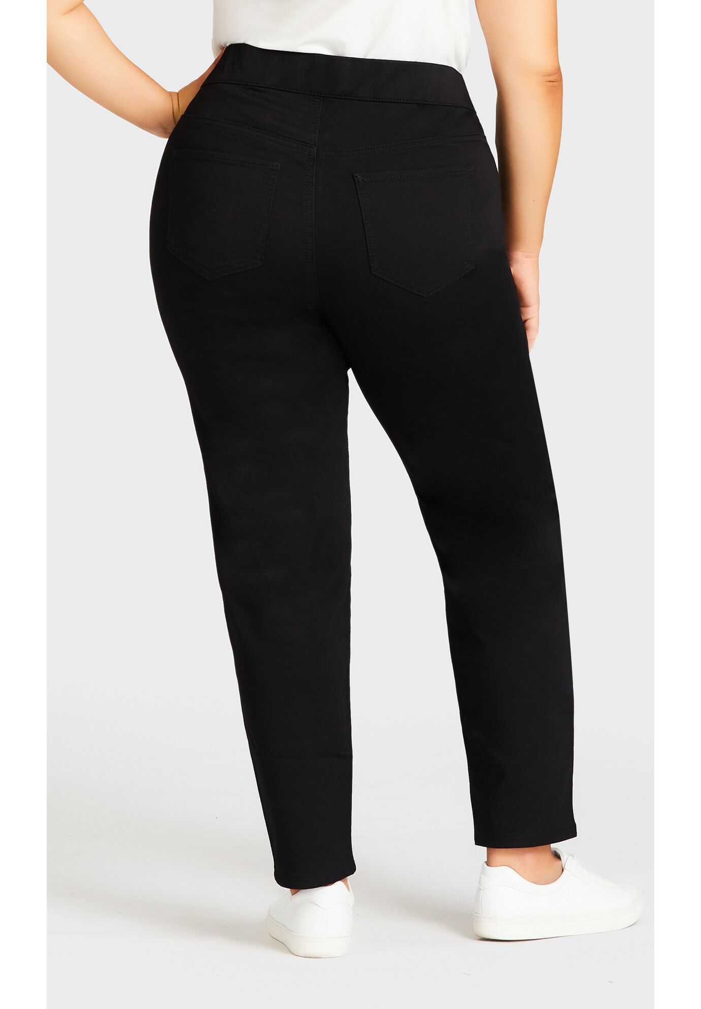 Hi Rise Straight Jegging, BLACK, alternate image number 8