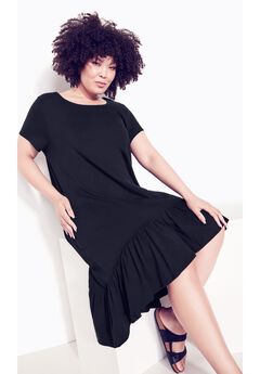 Ella Ruffle Plain Dress