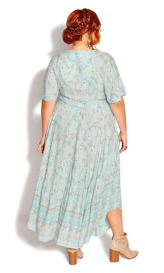 Spirited Floral Maxi Dress - sea foam, GREEN, alternate image number null
