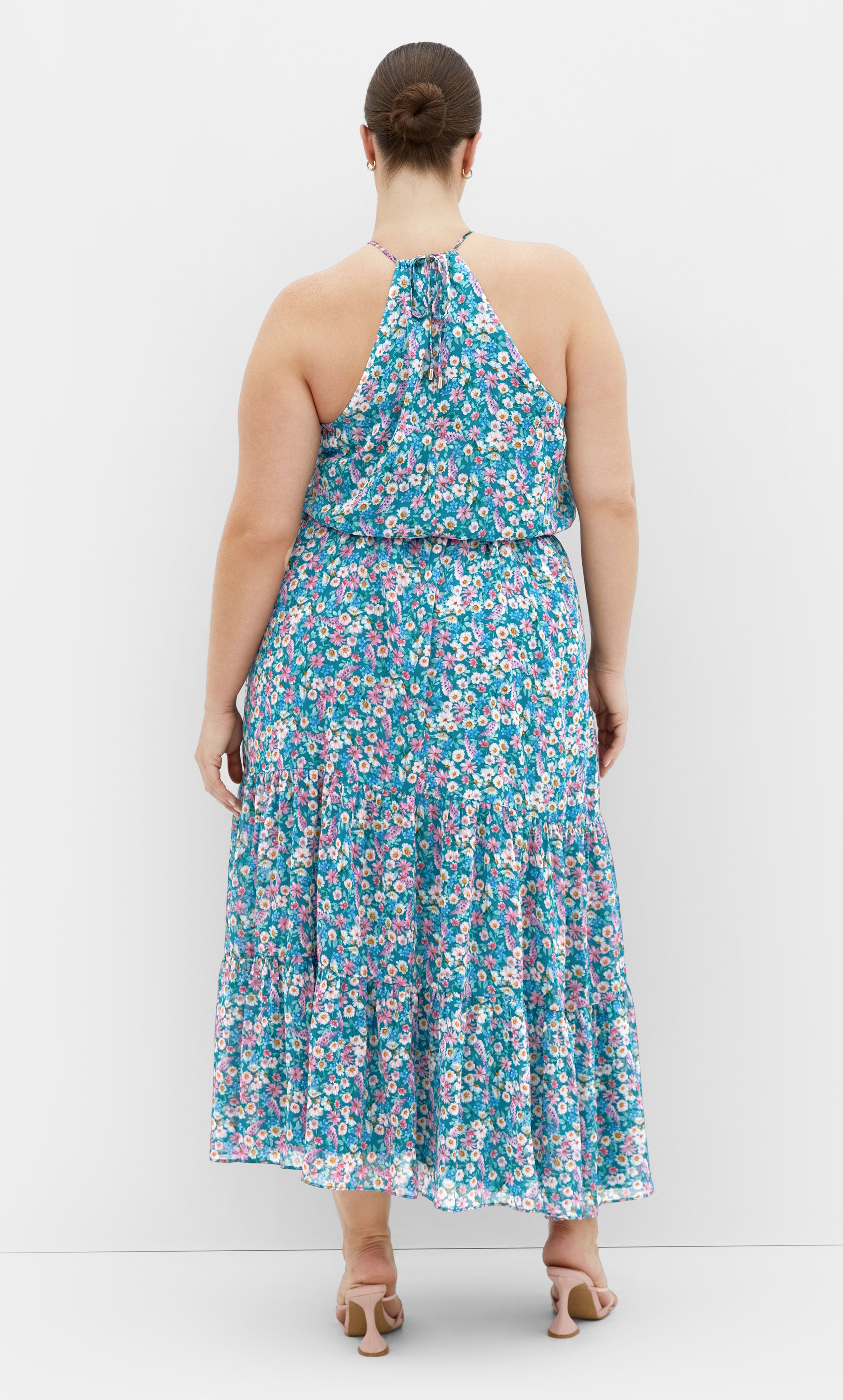 Lidia Print Maxi Dress - teal floral, GREEN, alternate image number 2