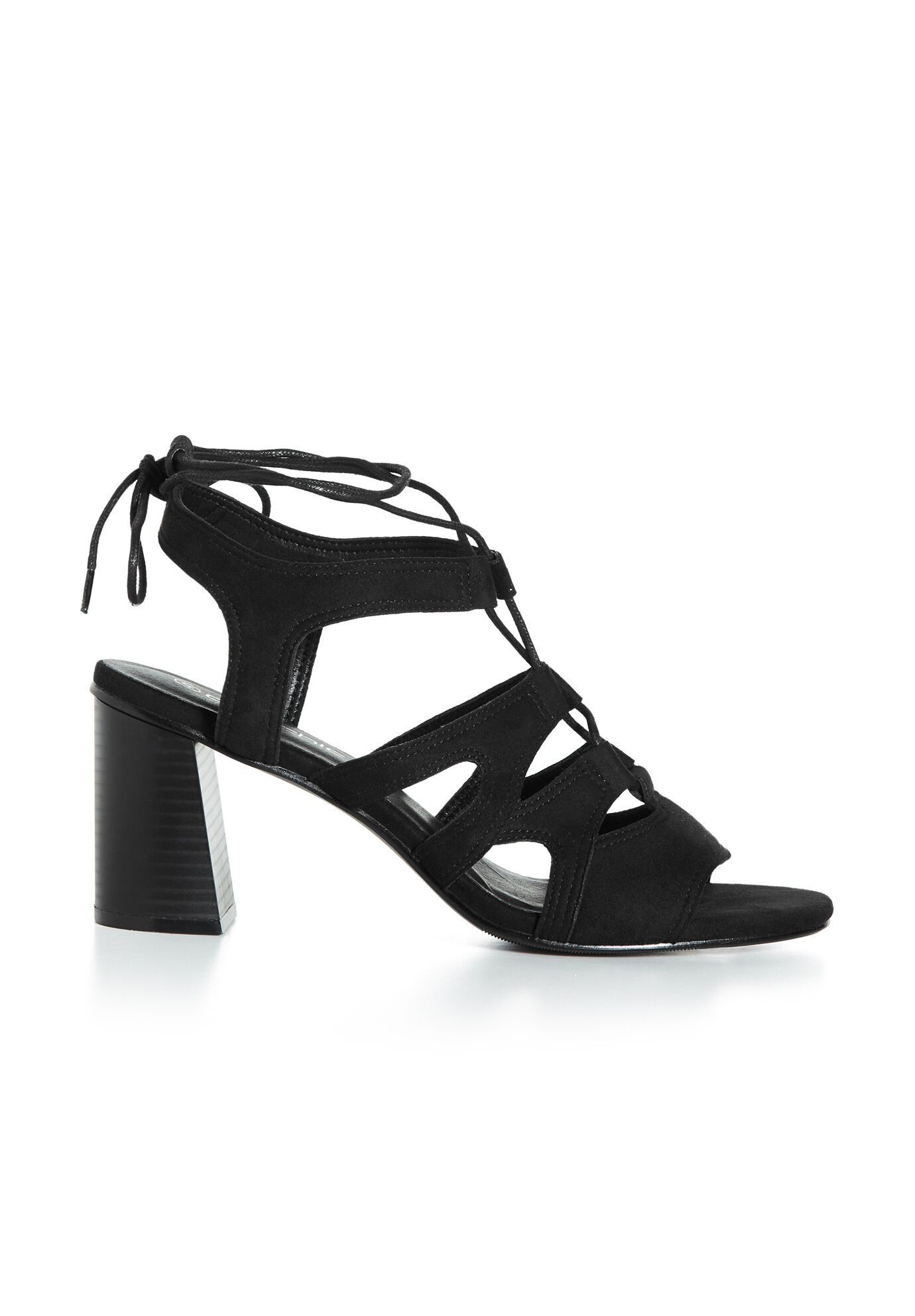 WIDE FIT Strap Lacey Heel - black, BLACK, on-hover image number 1
