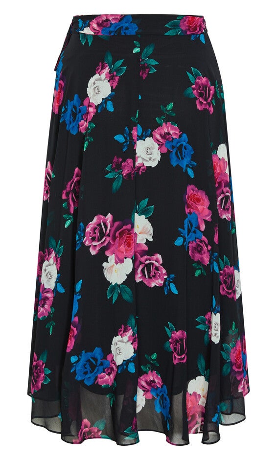 Michaela Print Skirt - black, BLACK, alternate image number null