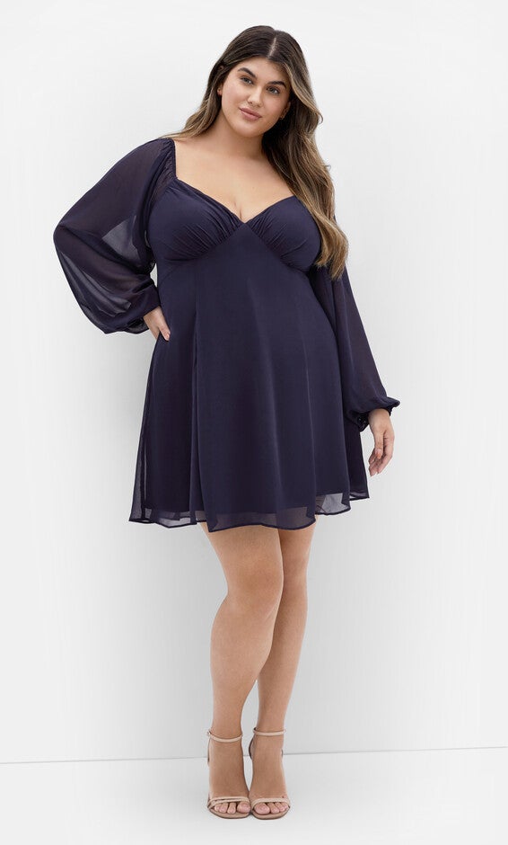 Flirty Flounce Dress - navy, NAVY, hi-res image number null