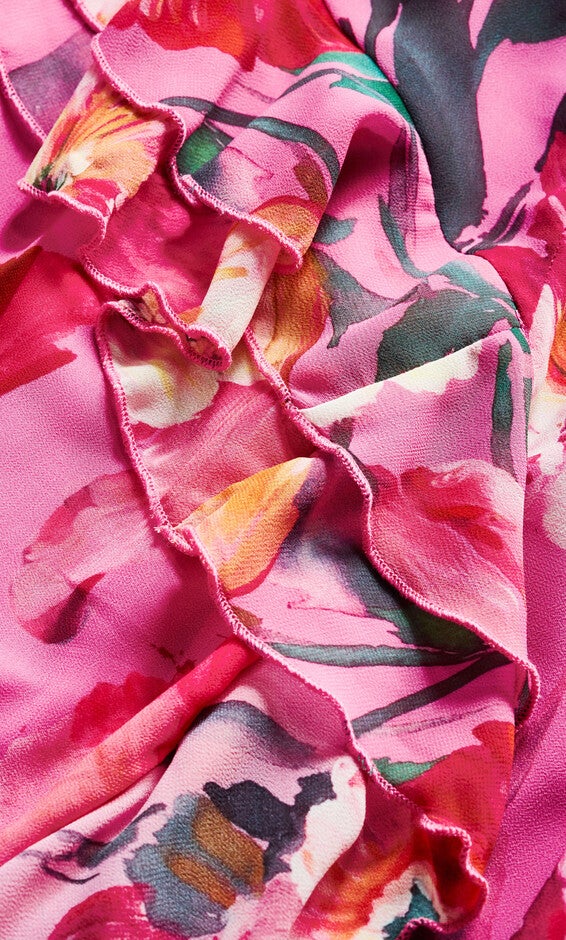 Ruffle Love Print Maxi Dress - rose, LOVERS, alternate image number null