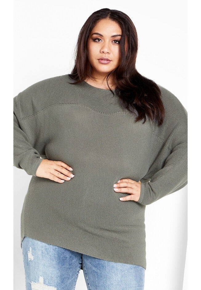 Romance Sweater - deep sage, GREEN, on-hover image number null