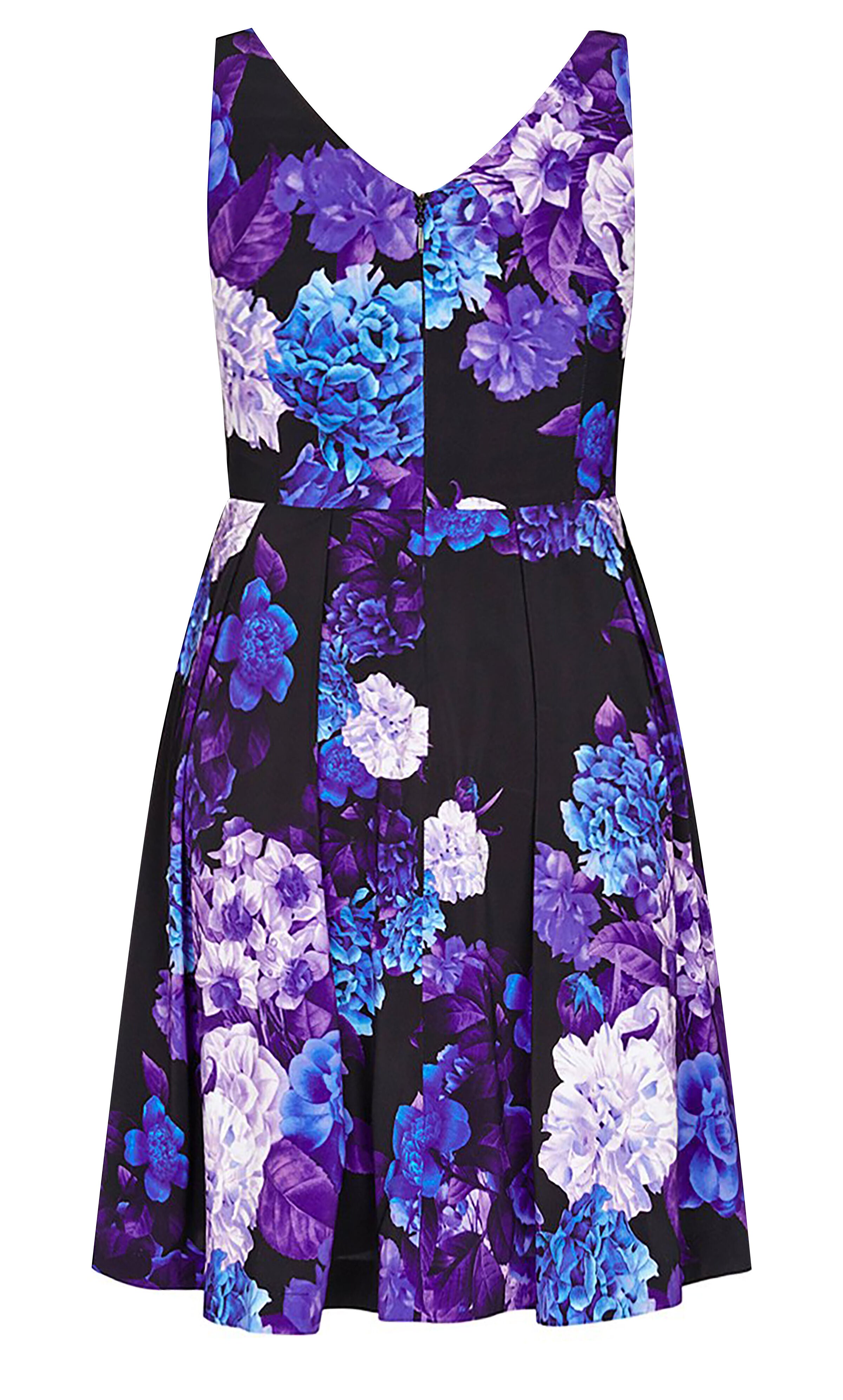 Hydrangea Fit & Flare Dress - black, BLACK, alternate image number 4