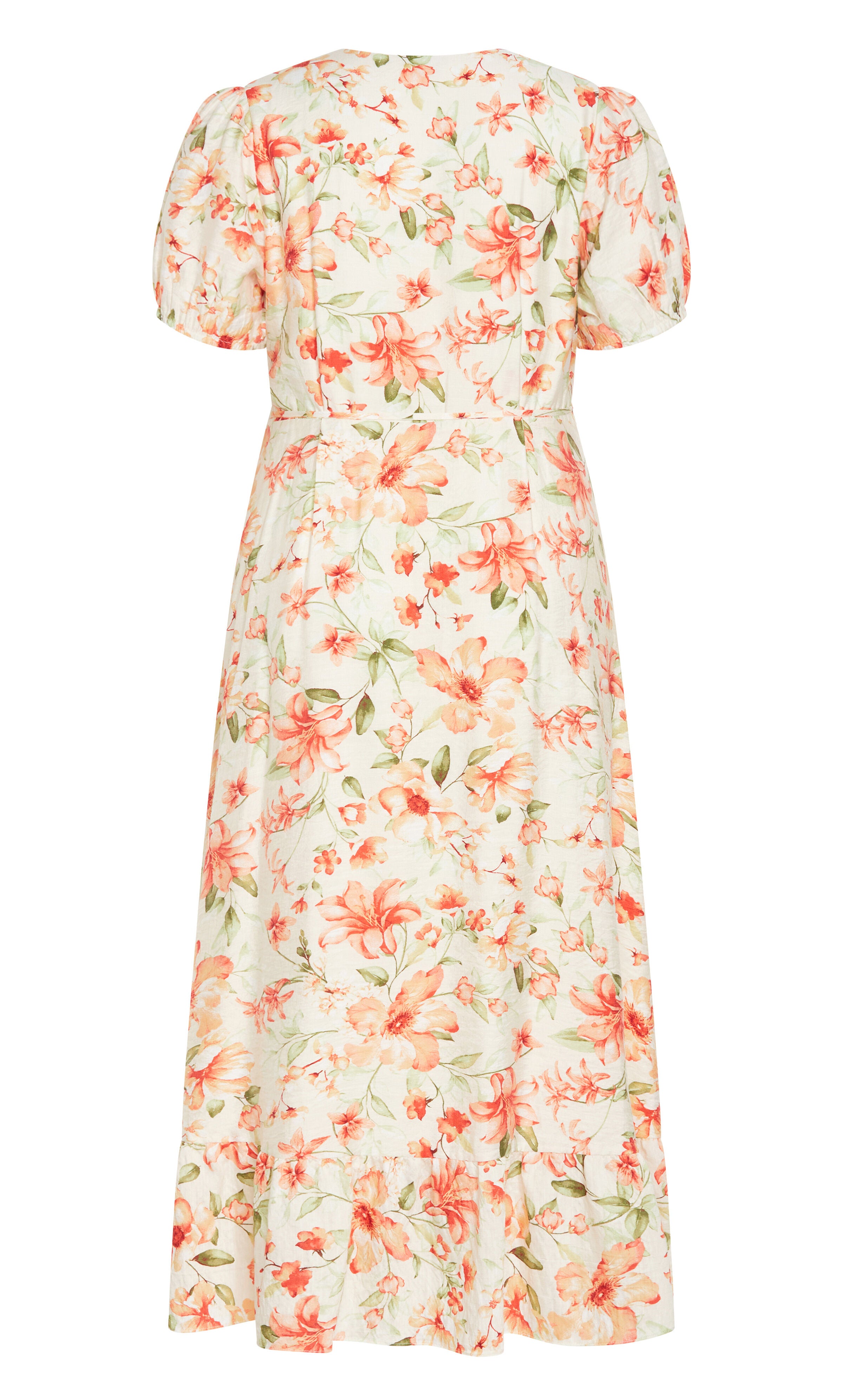 Sarina Print Dress - ivory, ORANGE, alternate image number 4