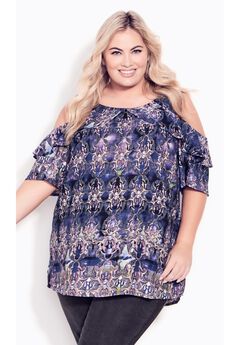 Frill Cold Shoulder Top