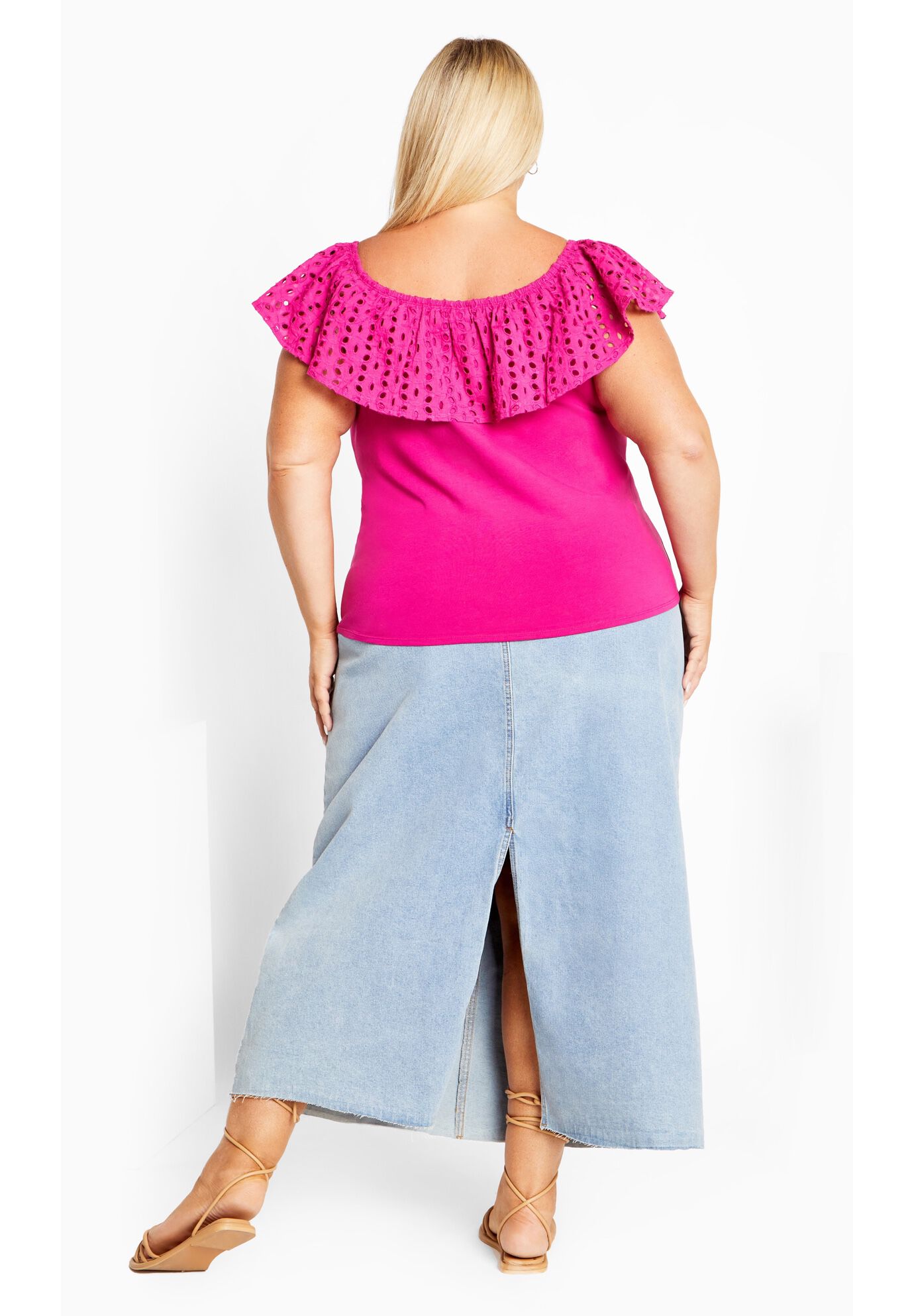 Lexi Mixed Media Top, FUCHSIA, on-hover image number 1