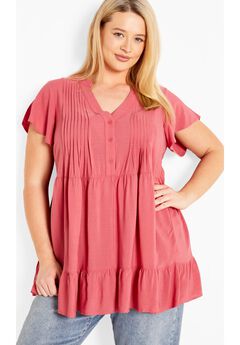 Plus Size Frill Hem Tunic