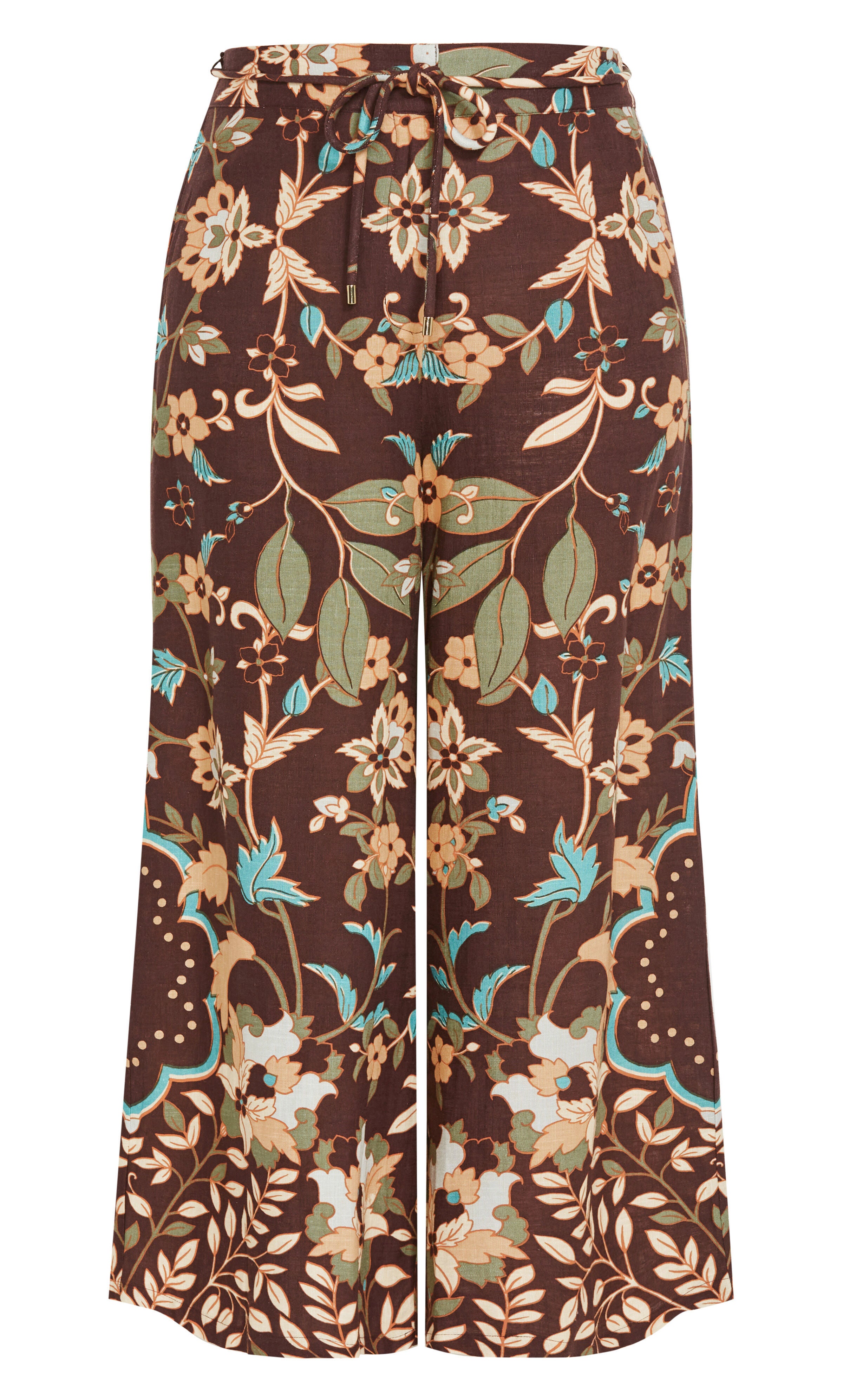 Florence Placement Pant - print, BROWN PRINT, alternate image number 3