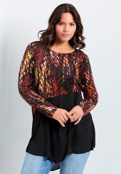 Plus Size Colorblock Tops
