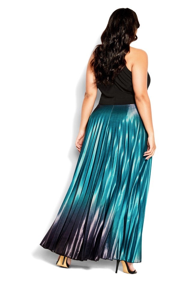 Pleated Ombre Maxi Dress - black, BLACK, alternate image number 2