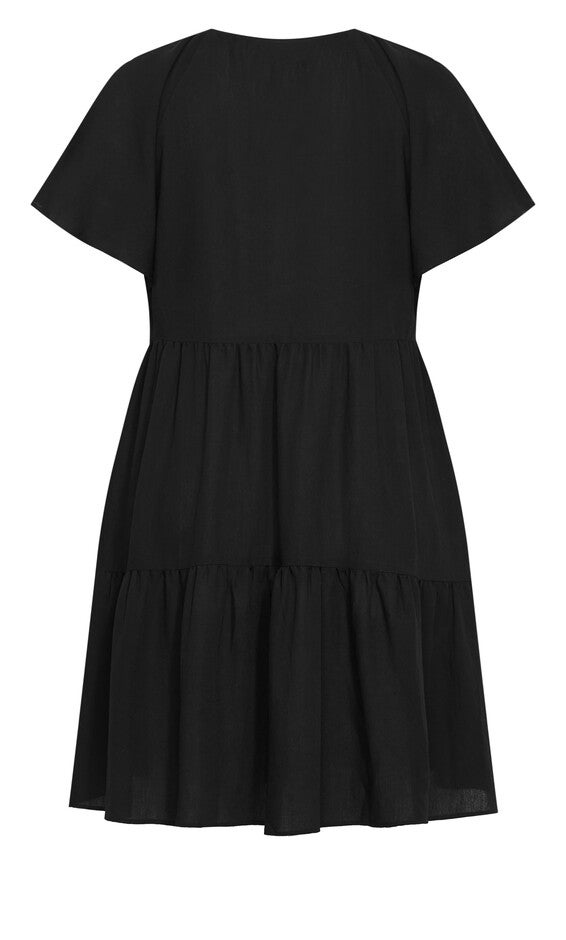 Frill Mini Dress - black, BLACK, alternate image number 5