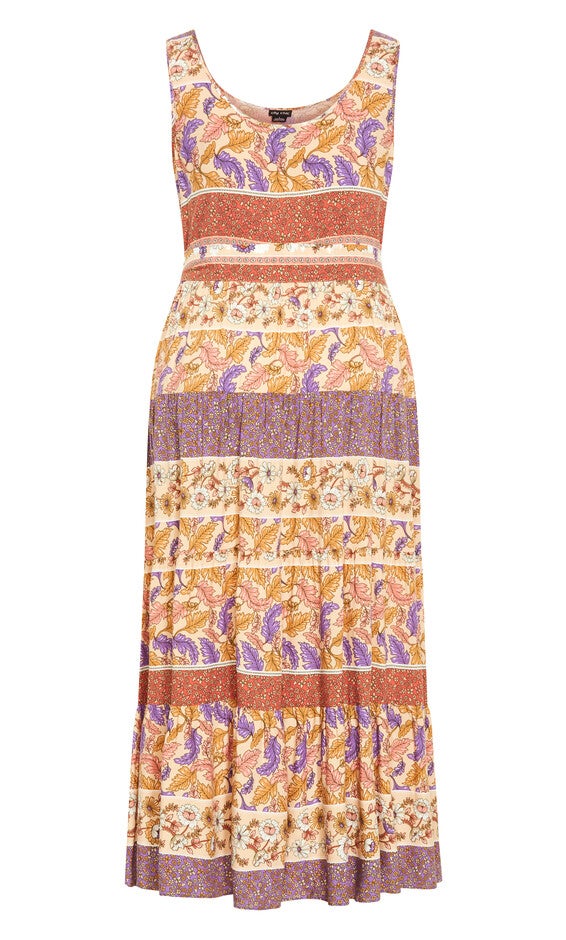 Sasha Border Maxi Dress - tan, TAN ADORE ME, alternate image number null