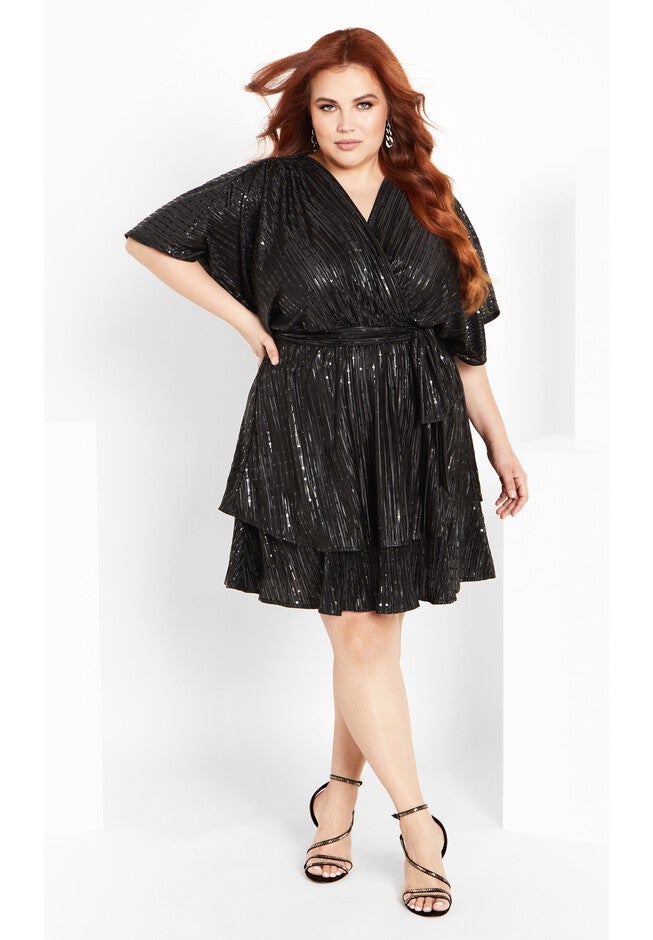 Frida Sparkle Dress - black, BLACK, on-hover image number null