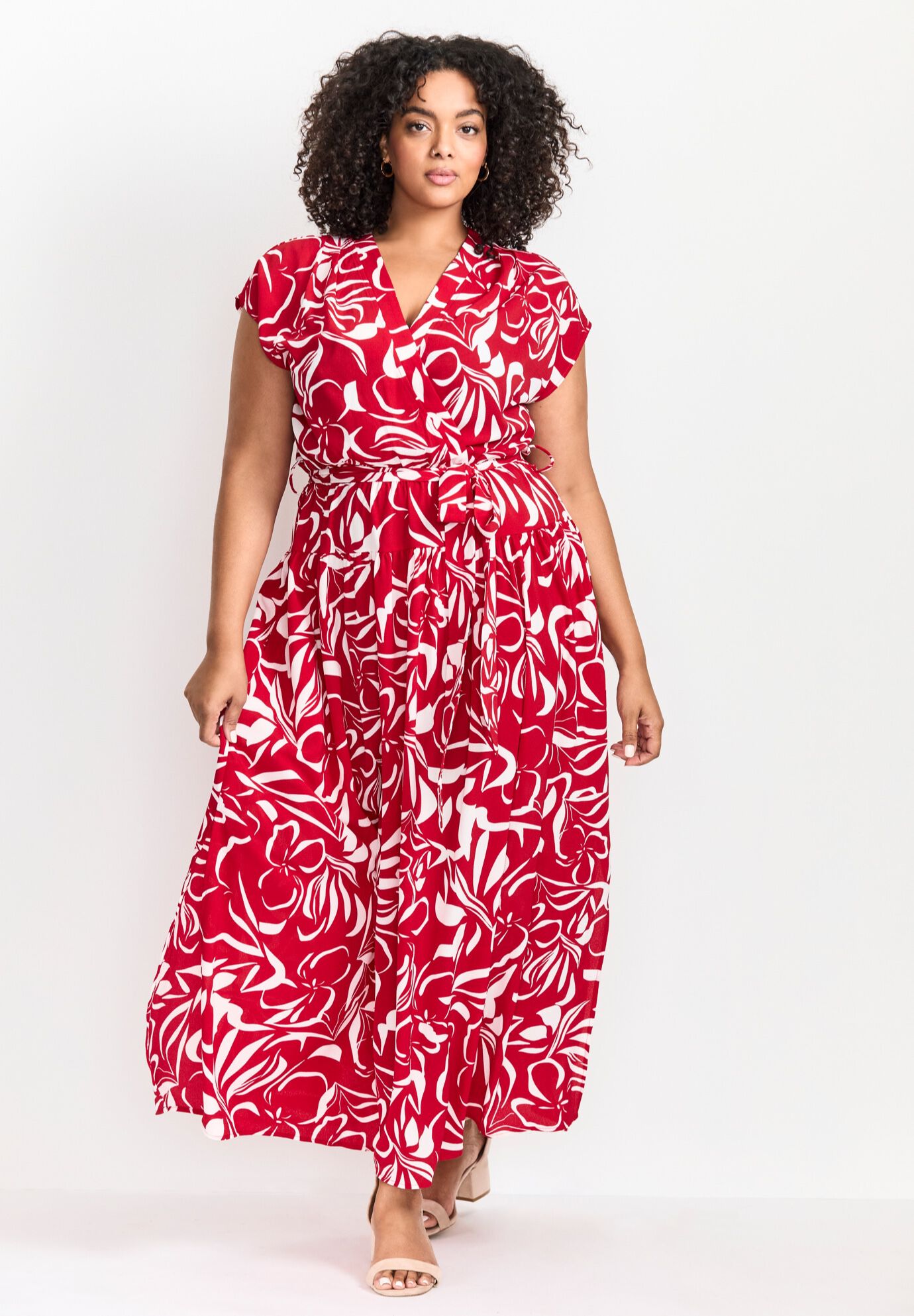 Havana Maxi Dress, RED PAINTED FLORAL, alternate image number 6