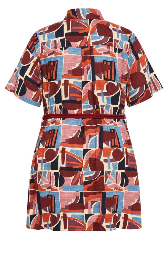 Amara Print Dress - brown, LA PALMA, alternate image number null