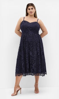 Scarlet Lace Dress - navy