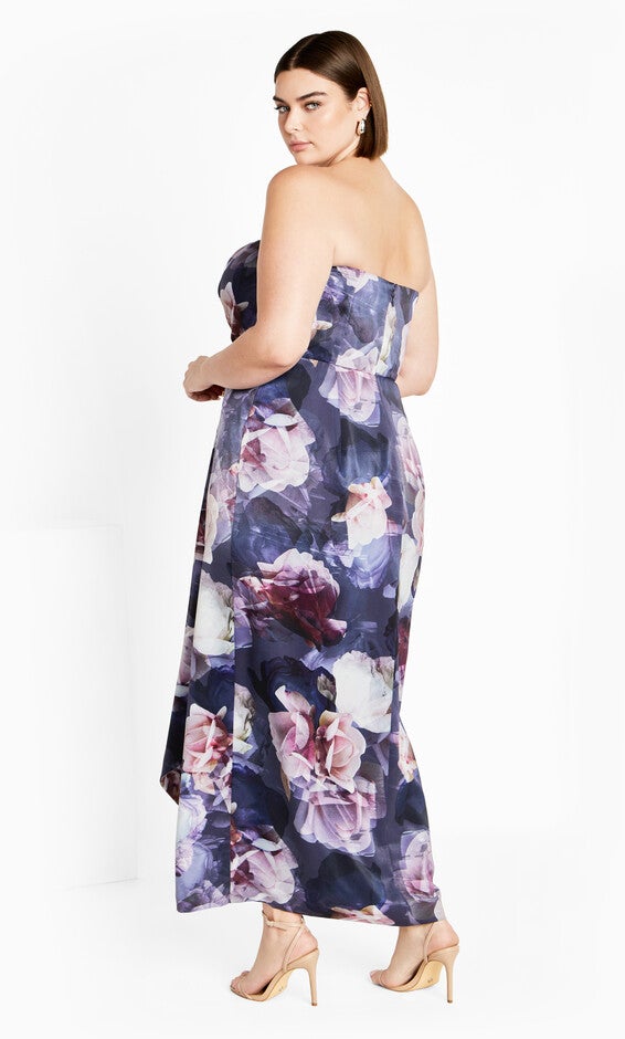 Kamari Print Maxi Dress - purple, BLUE, alternate image number 1