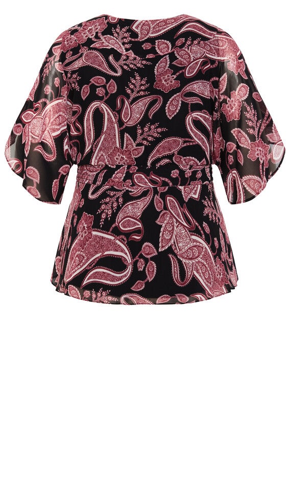 Paisley Level Top - black, BLACK, alternate image number null