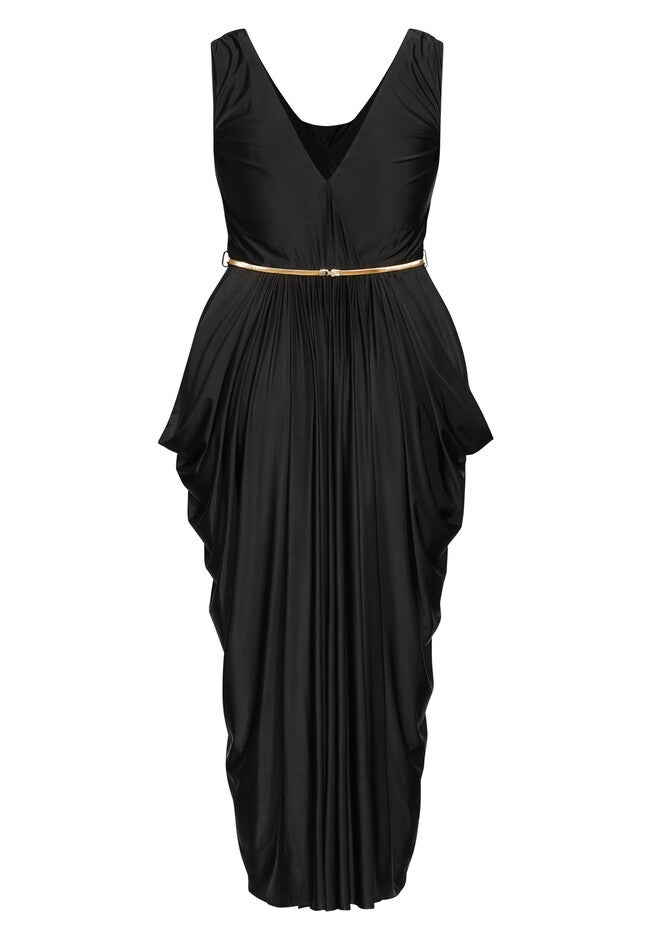 Athena Goddess Maxi Dress - black, BLACK, alternate image number 2