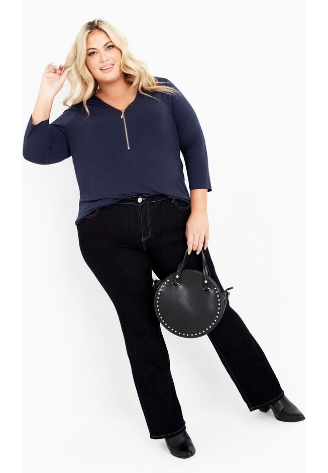 Fiona Zip Top, NAVY, on-hover image number null