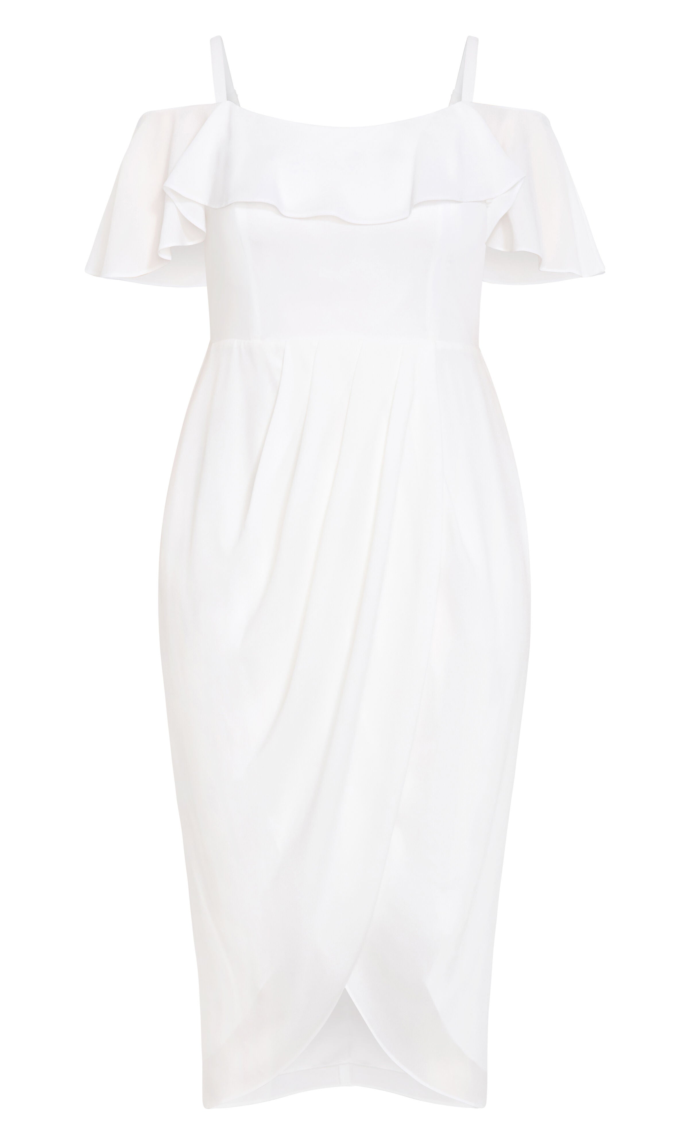 Flirtation Drape Midi Dress - ivory, WHITE, alternate image number 3