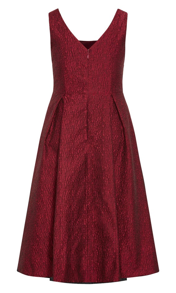 Estella Square Neck Midi Dress - love red, RED, alternate image number 5