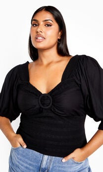 Flora Plain Top - black