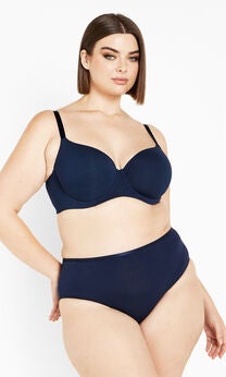 Smooth & Chic Cotton T-shirt Bra - navy