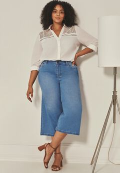 Butter Denim Wide-Leg Crop