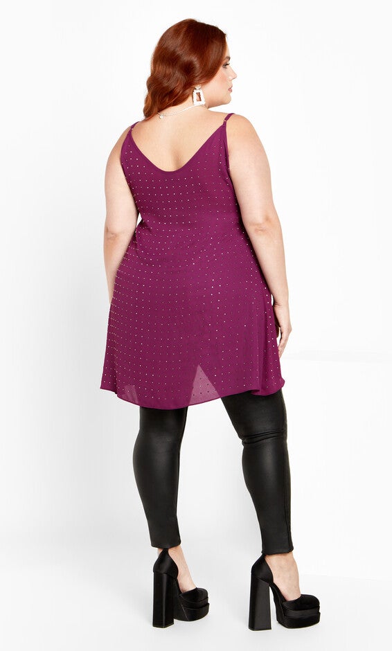 Hi Lo Shine Cami - mulberry, MULBERRY, alternate image number 3