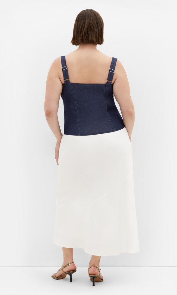 Abbie Denim Top - dark denim, BLUE, alternate image number 3