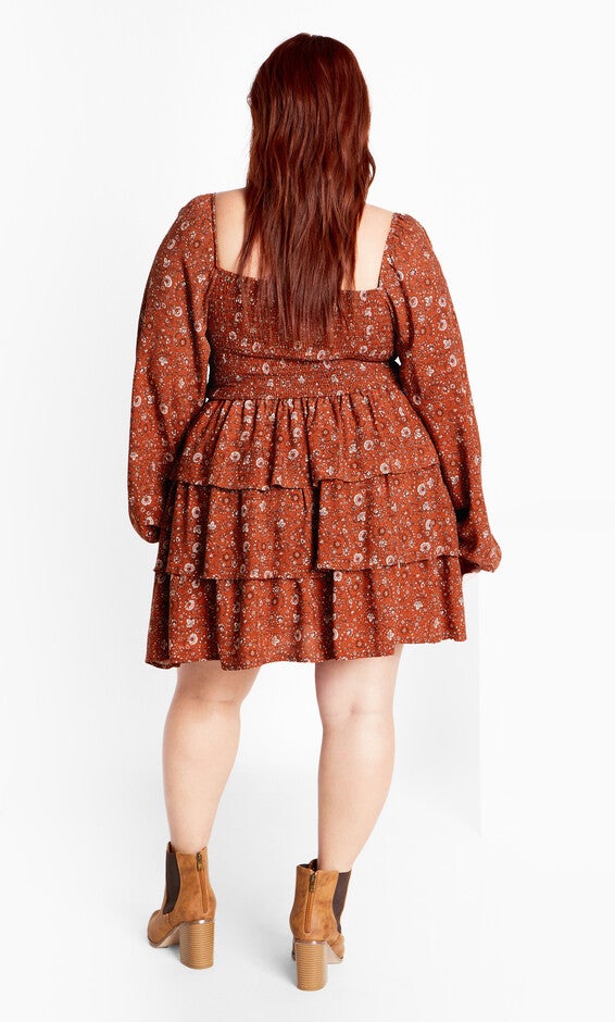 Dahlia Mini Print Dress - spice, ORANGE, alternate image number 1