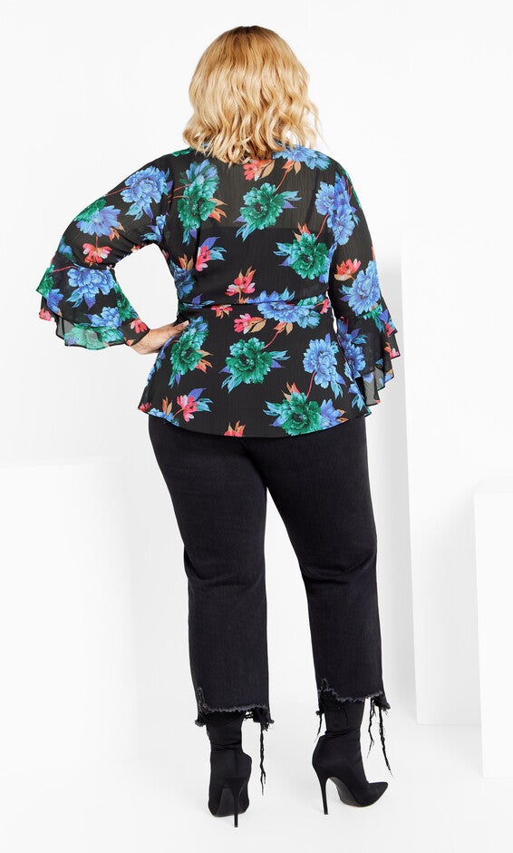 Charlie Print Top - black, BLACK, alternate image number null