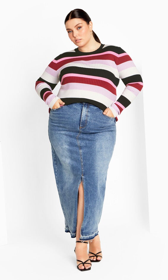 70's Stripe Jumper - stripe, RED, alternate image number 2